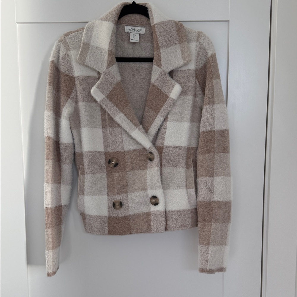 Rachel Zoe Cream and Brown Teddy Jacket - Picture 2 of 7